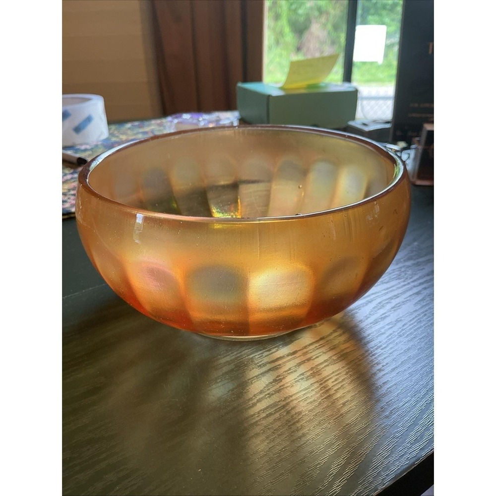VTG‎ Imperial Glass CHESTERFIELD Line 600 Carnival Marigold Rose/Nut Bowl